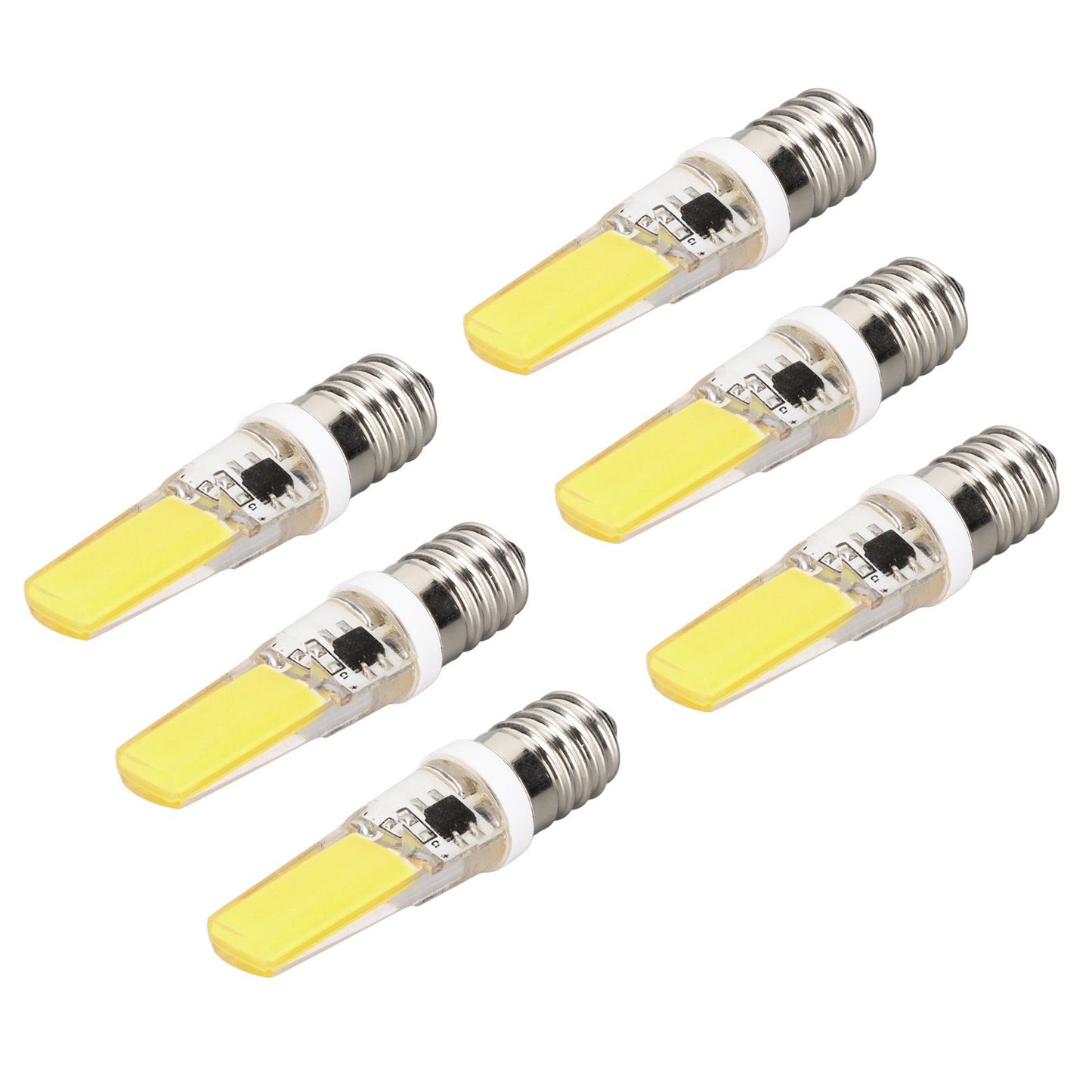 6PCS E14 COB Lamp Bulb Mini 360 Degree Lighting Heat Sinking Silicone Anti Glare for Chandelier Ceiling Light V1294-YM0523-3119220066211