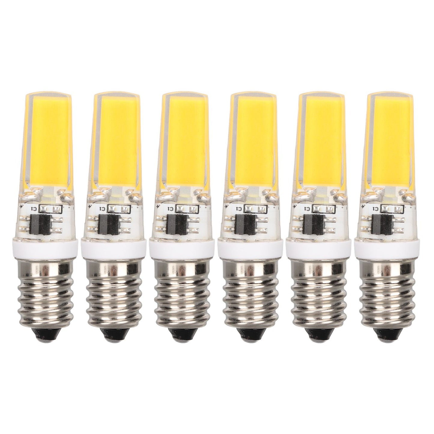 6PCS E14 COB Lamp Bulb Mini 360 Degree Lighting Heat Sinking Silicone Anti Glare for Chandelier Ceiling Light V1294-YM0523-3119220066212