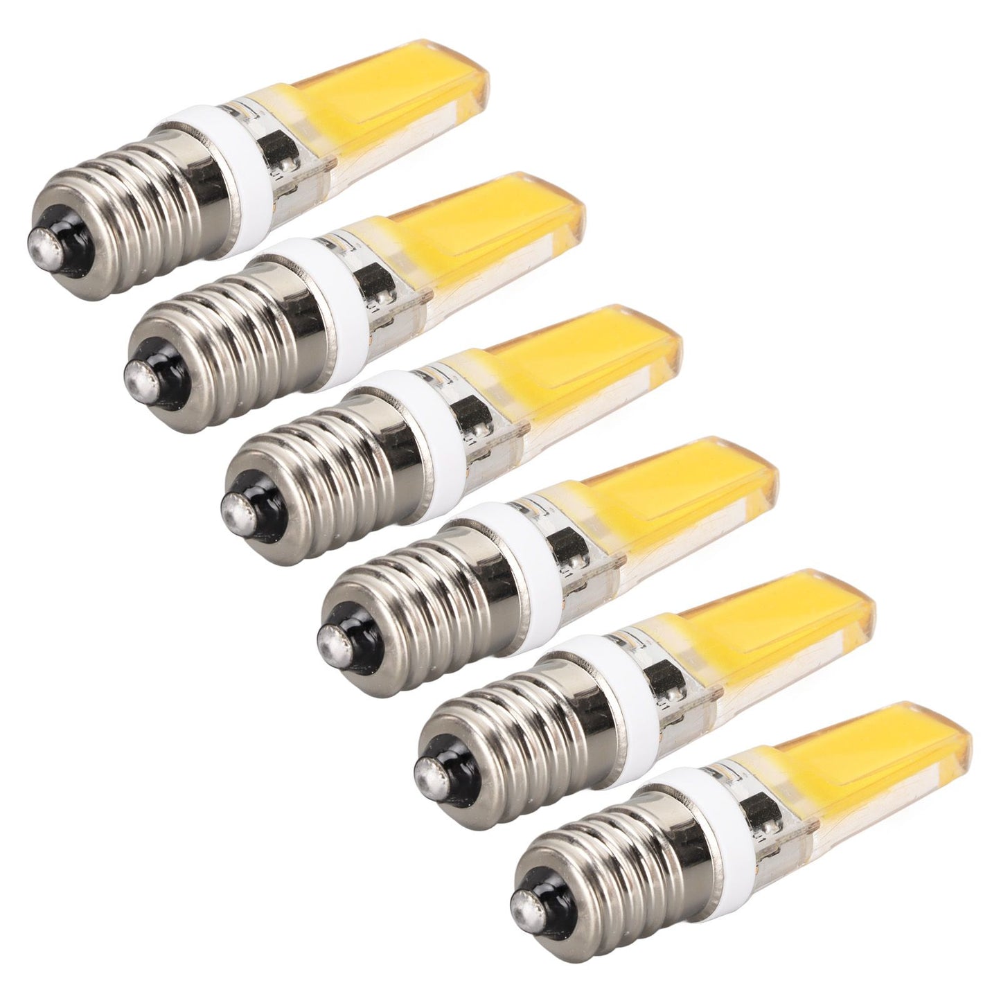 6PCS E14 COB Lamp Bulb Mini 360 Degree Lighting Heat Sinking Silicone Anti Glare for Chandelier Ceiling Light V1294-YM0523-3119220066212