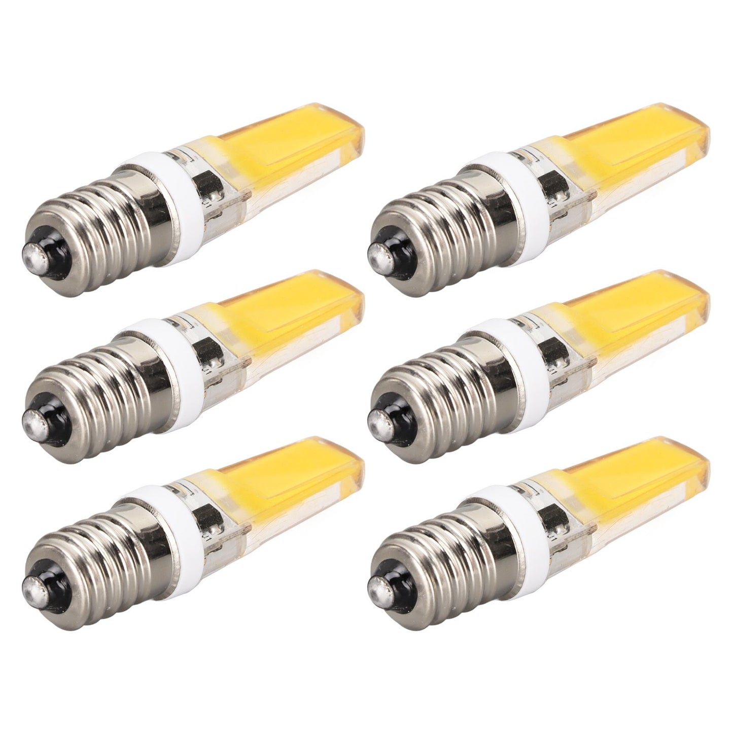 6PCS E14 COB Lamp Bulb Mini 360 Degree Lighting Heat Sinking Silicone Anti Glare for Chandelier Ceiling Light V1294-YM0523-3119220066212