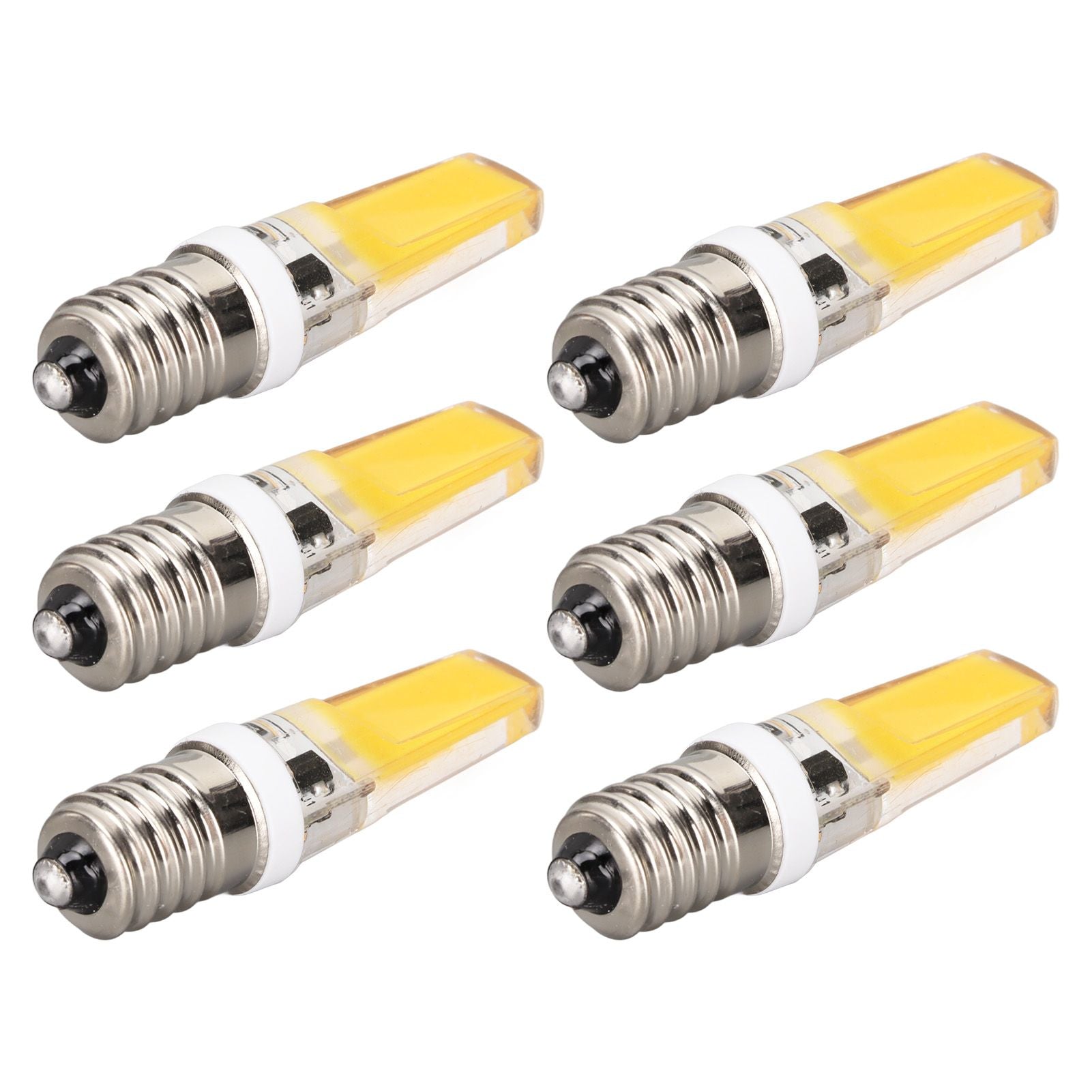6PCS E14 COB Lamp Bulb Mini 360 Degree Lighting Heat Sinking Silicone Anti Glare for Chandelier Ceiling Light V1294-YM0523-3119220066212