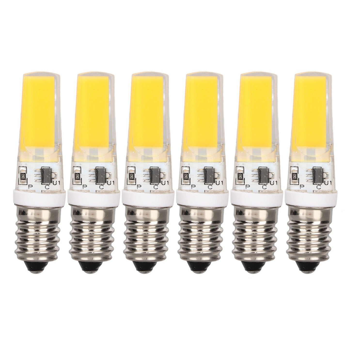 6PCS E14 COB Lamp Bulb Mini 360 Degree Lighting Heat Sinking Silicone Anti Glare for Chandelier Ceiling Light V1294-YM0523-3119220066212
