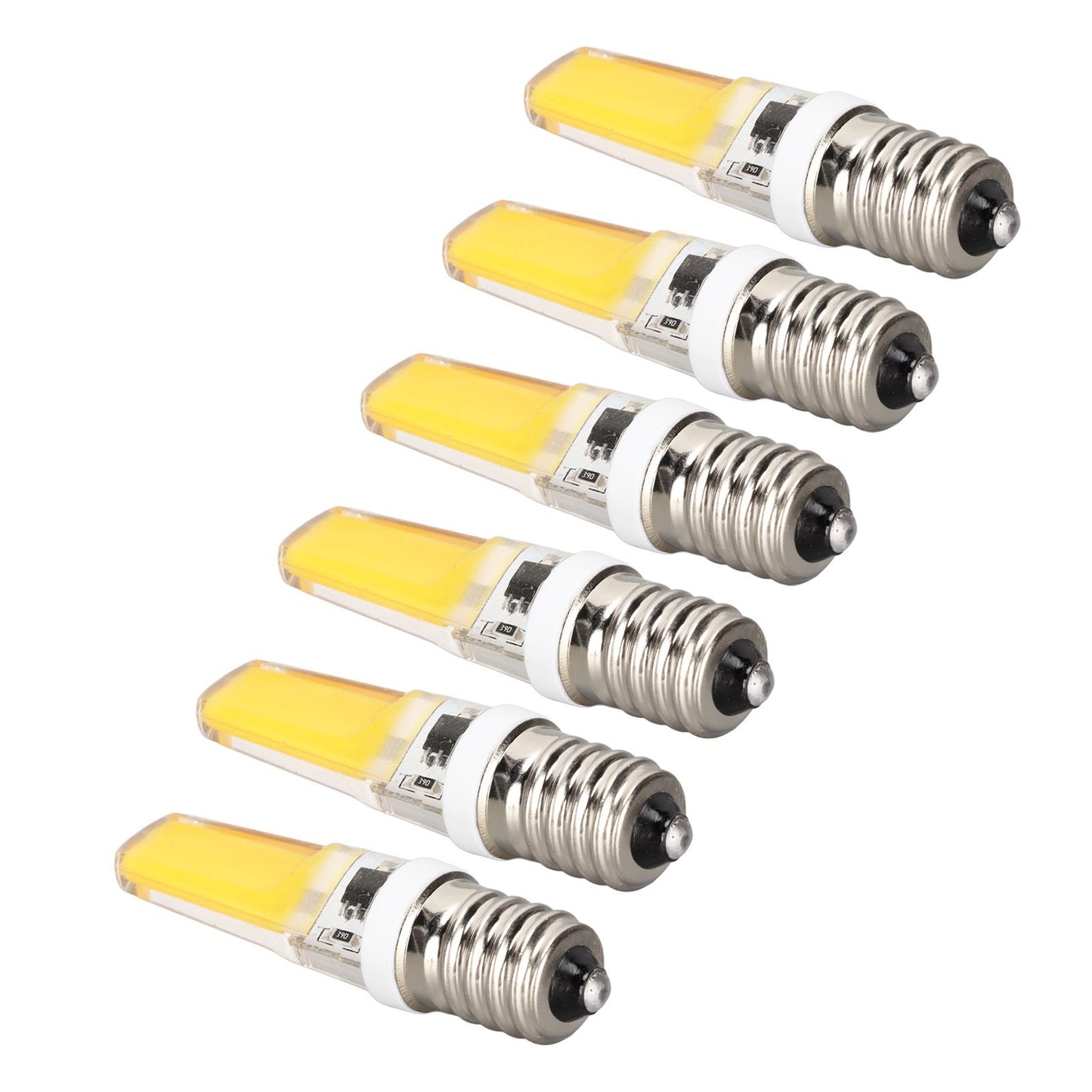 6PCS E14 COB Lamp Bulb Mini 360 Degree Lighting Heat Sinking Silicone Anti Glare for Chandelier Ceiling Light V1294-YM0523-3119220066212