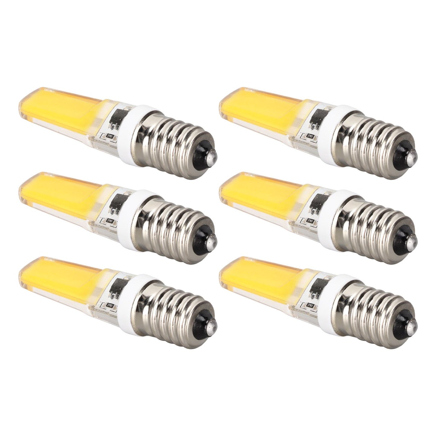 6PCS E14 COB Lamp Bulb Mini 360 Degree Lighting Heat Sinking Silicone Anti Glare for Chandelier Ceiling Light V1294-YM0523-3119220066212