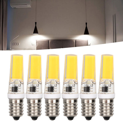 6PCS E14 COB Lamp Bulb Mini 360 Degree Lighting Heat Sinking Silicone Anti Glare for Chandelier Ceiling Light V1294-YM0523-3119220066212