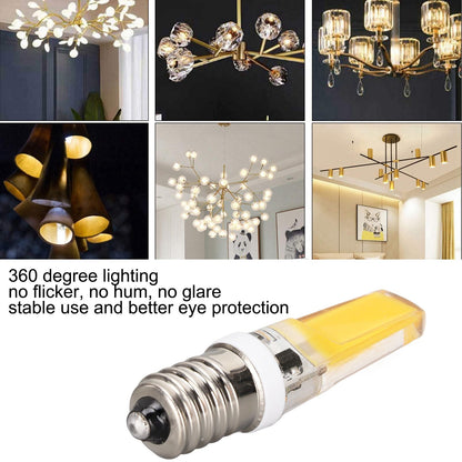 6PCS E14 COB Lamp Bulb Mini 360 Degree Lighting Heat Sinking Silicone Anti Glare for Chandelier Ceiling Light V1294-YM0523-3119220066212