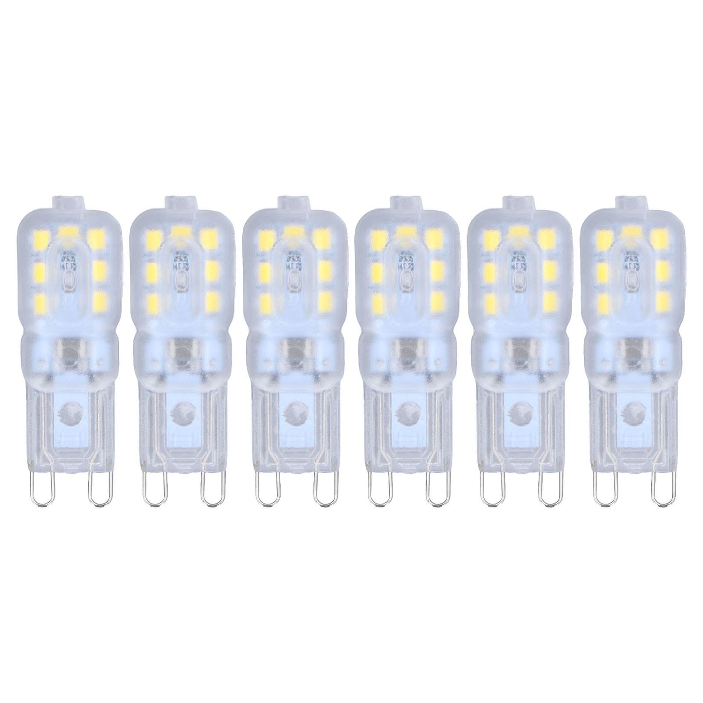 G9 Bulb Dimmable Eye Protection Energy Saving 14 LEDs 3W Light Bulb for Chandelier Table Lamp 6pcs White V1294-YM0523-3119220066311