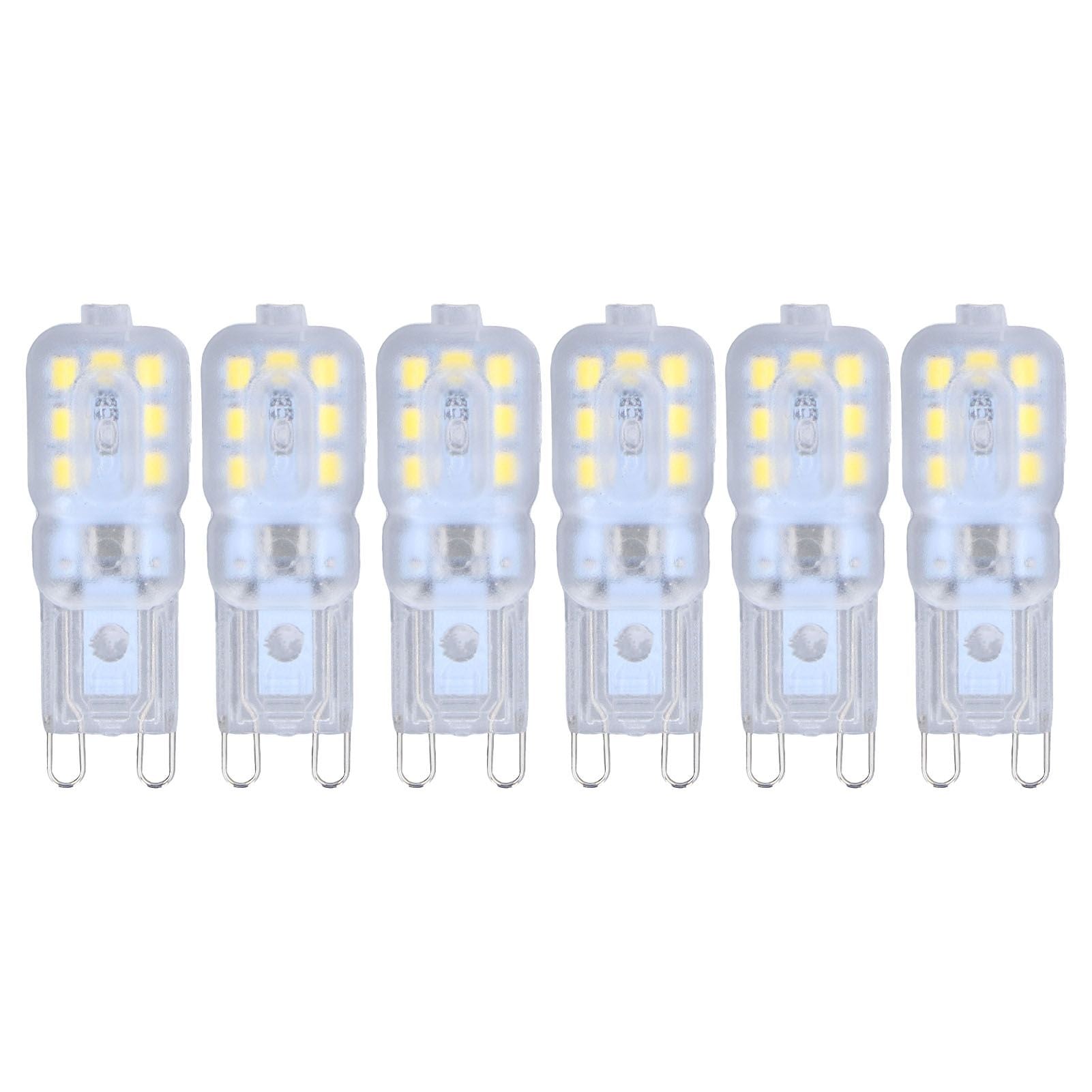 G9 Bulb Dimmable Eye Protection Energy Saving 14 LEDs 3W Light Bulb for Chandelier Table Lamp 6pcs White V1294-YM0523-3119220066311