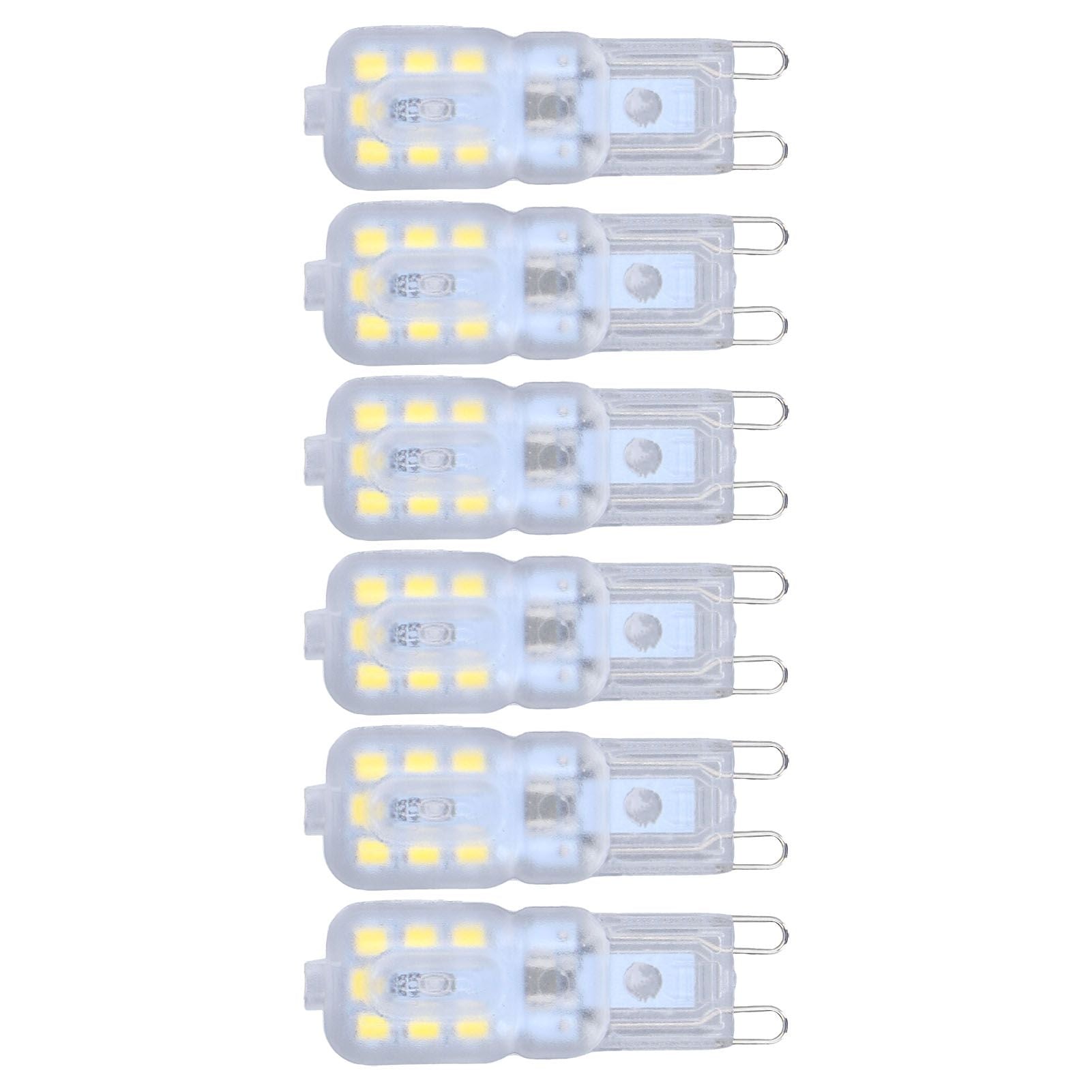 G9 Bulb Dimmable Eye Protection Energy Saving 14 LEDs 3W Light Bulb for Chandelier Table Lamp 6pcs White V1294-YM0523-3119220066311