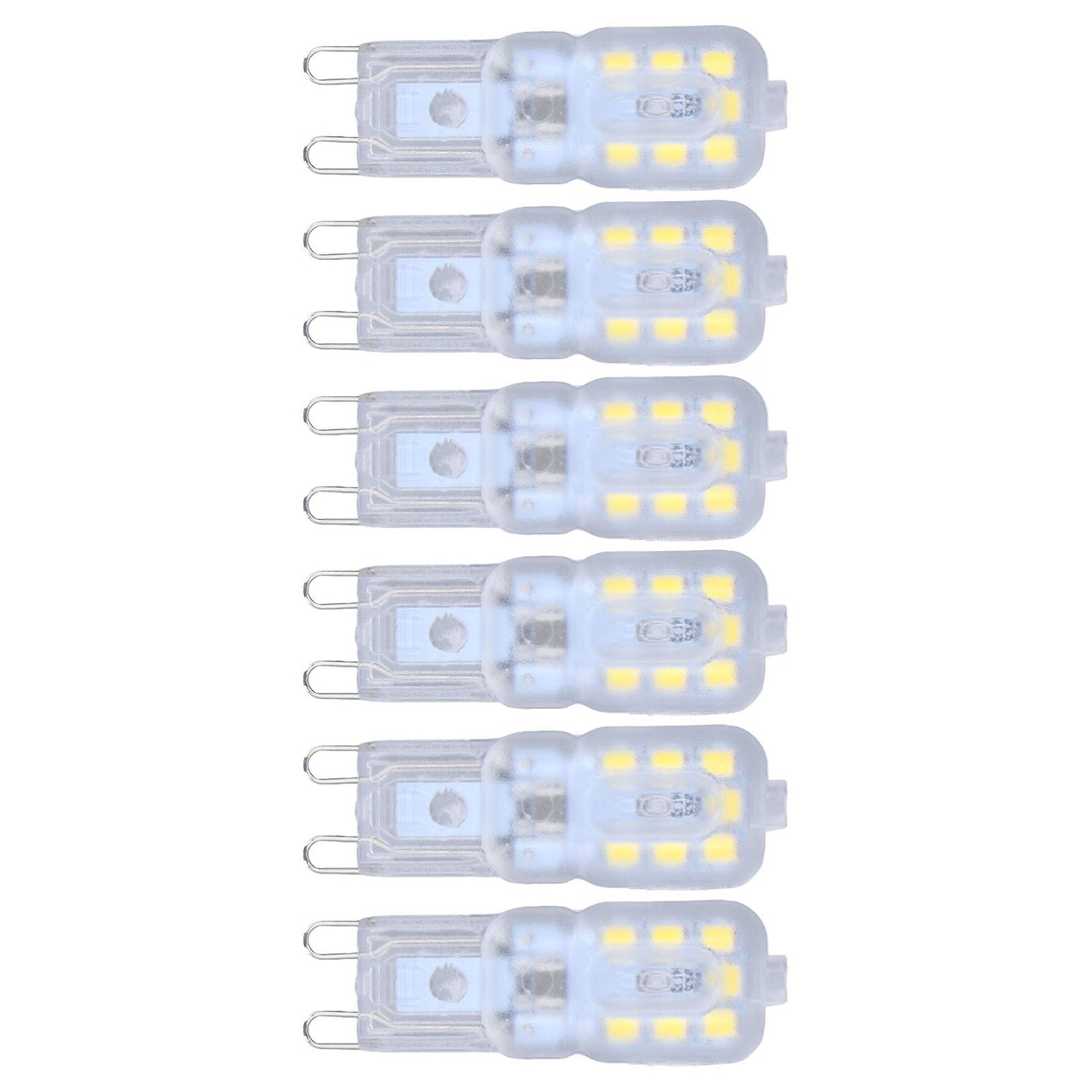 G9 Bulb Dimmable Eye Protection Energy Saving 14 LEDs 3W Light Bulb for Chandelier Table Lamp 6pcs White V1294-YM0523-3119220066311