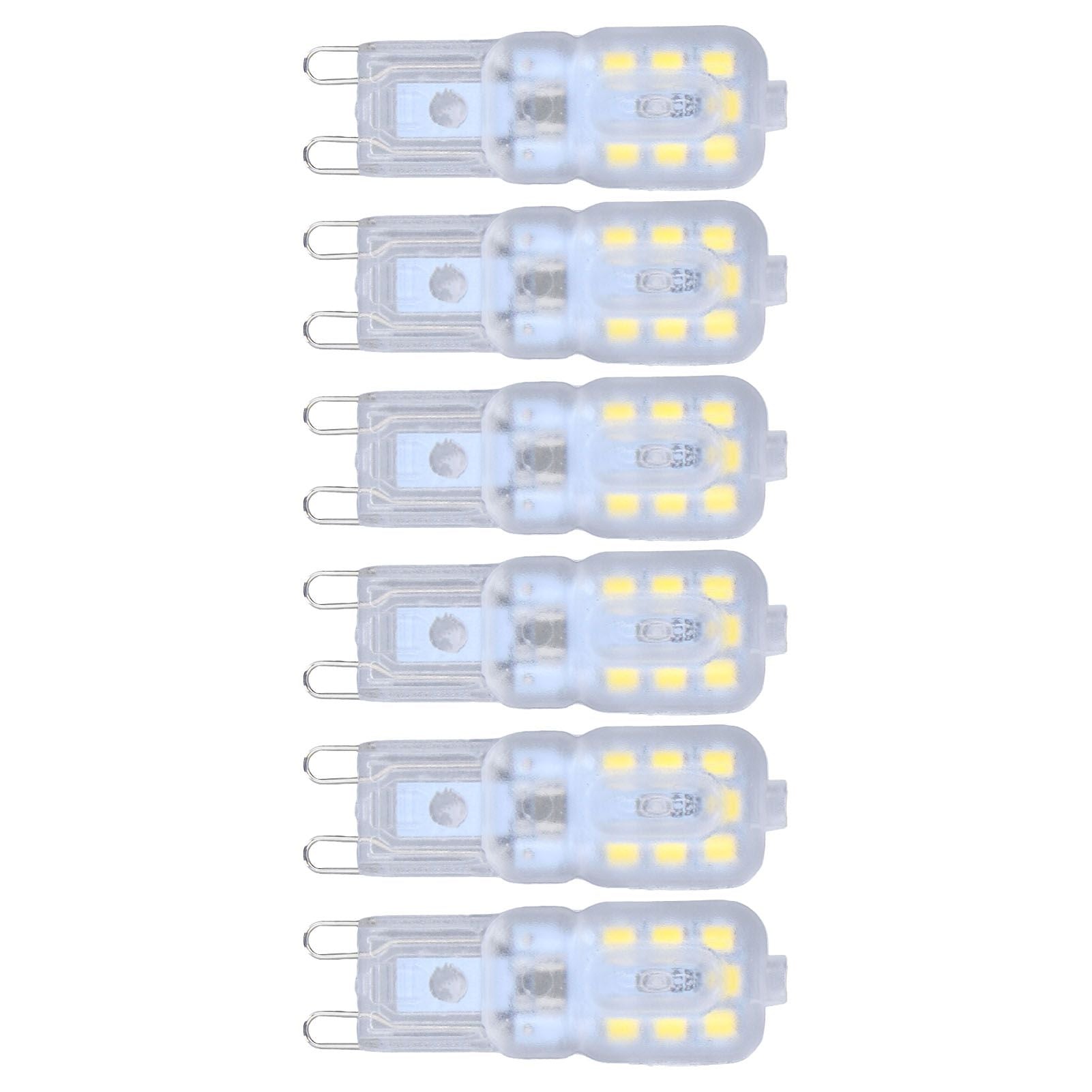 G9 Bulb Dimmable Eye Protection Energy Saving 14 LEDs 3W Light Bulb for Chandelier Table Lamp 6pcs White V1294-YM0523-3119220066311