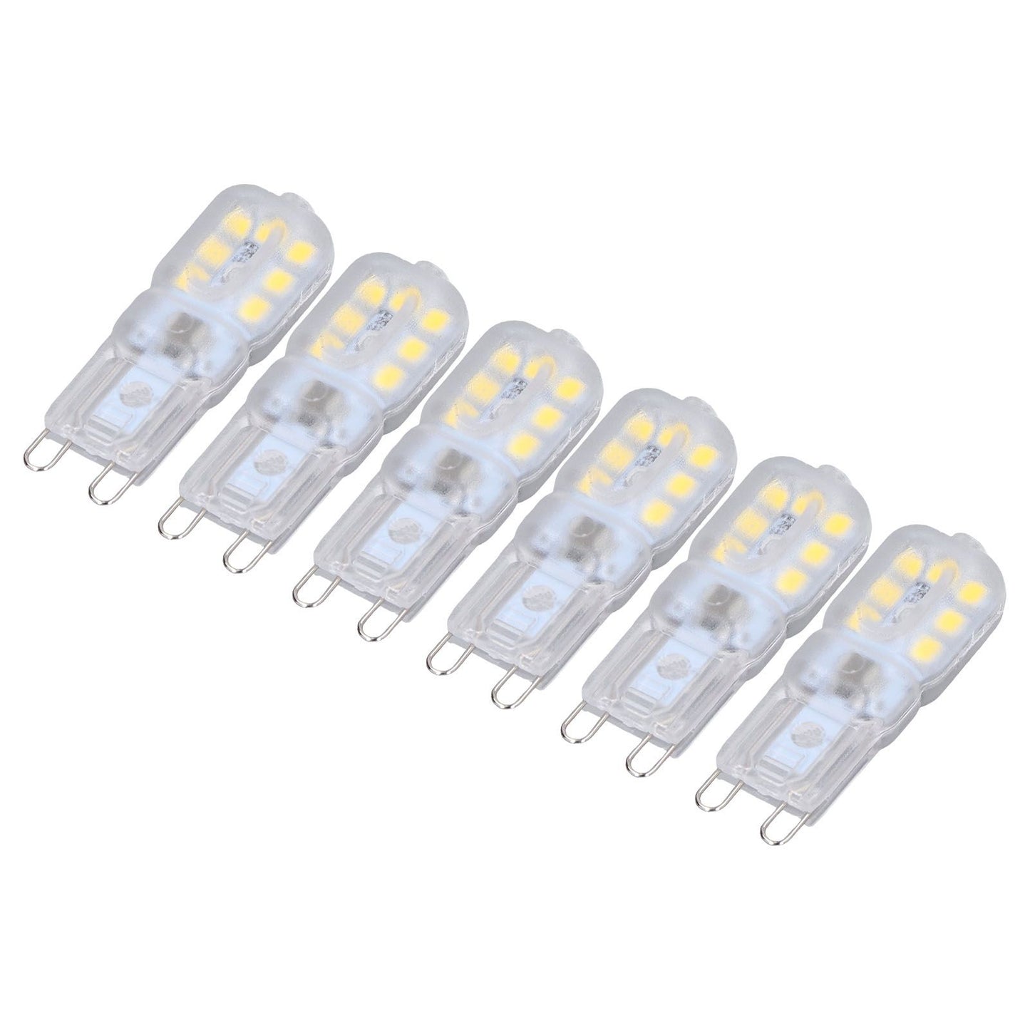 G9 Bulb Dimmable Eye Protection Energy Saving 14 LEDs 3W Light Bulb for Chandelier Table Lamp 6pcs White V1294-YM0523-3119220066311