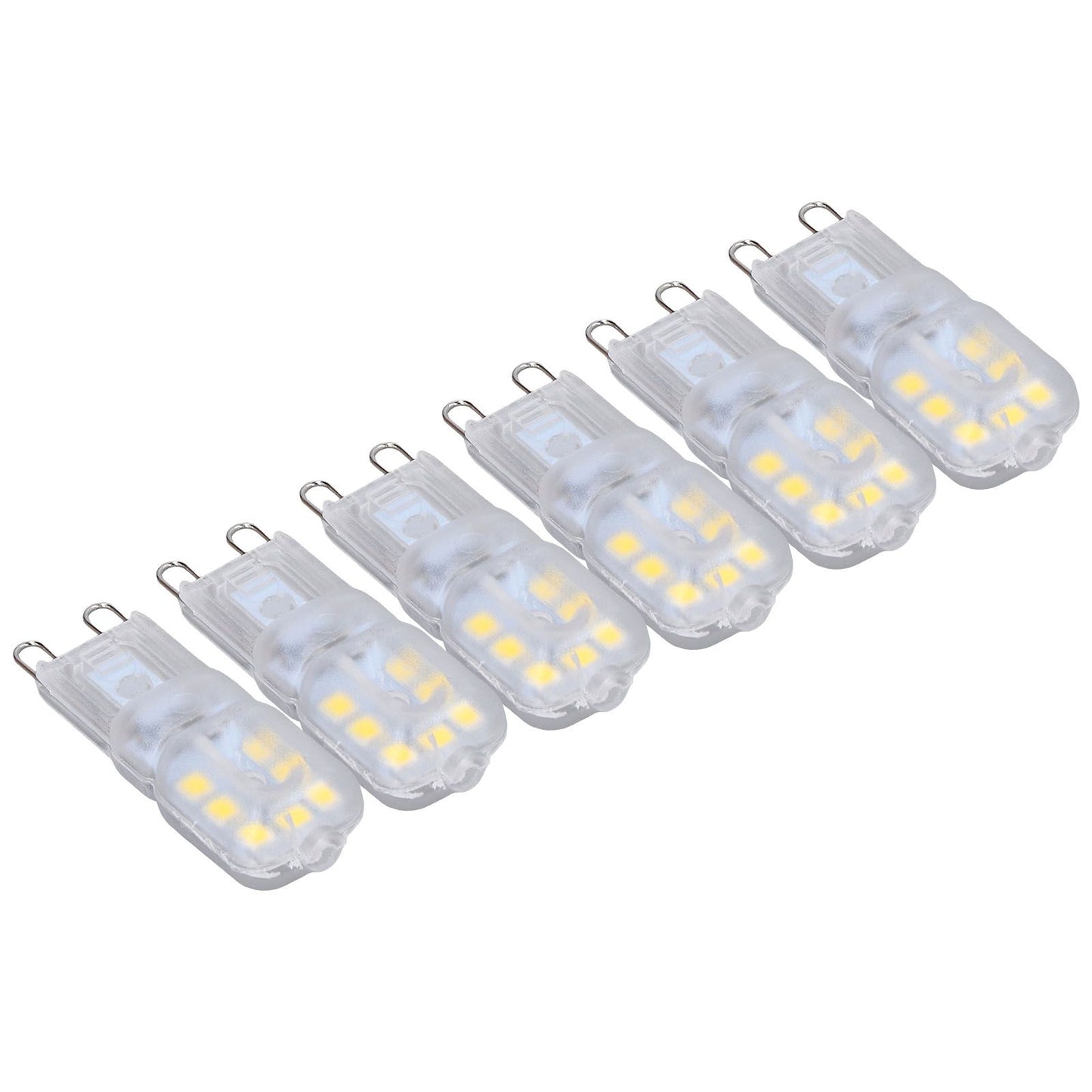 G9 Bulb Dimmable Eye Protection Energy Saving 14 LEDs 3W Light Bulb for Chandelier Table Lamp 6pcs White V1294-YM0523-3119220066311