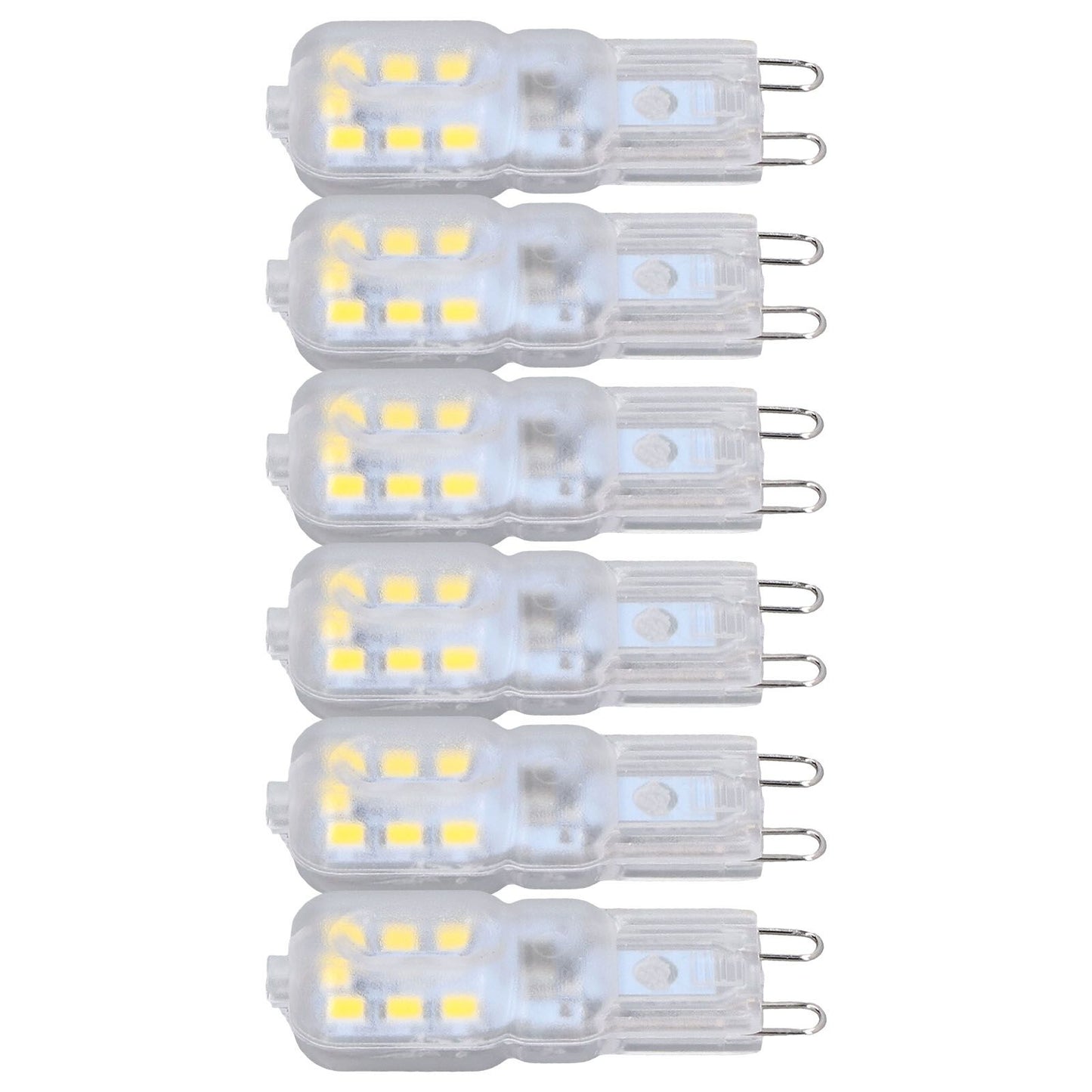 G9 Bulb Dimmable Eye Protection Energy Saving 14 LEDs 3W Light Bulb for Chandelier Table Lamp 6pcs White V1294-YM0523-3119220066311