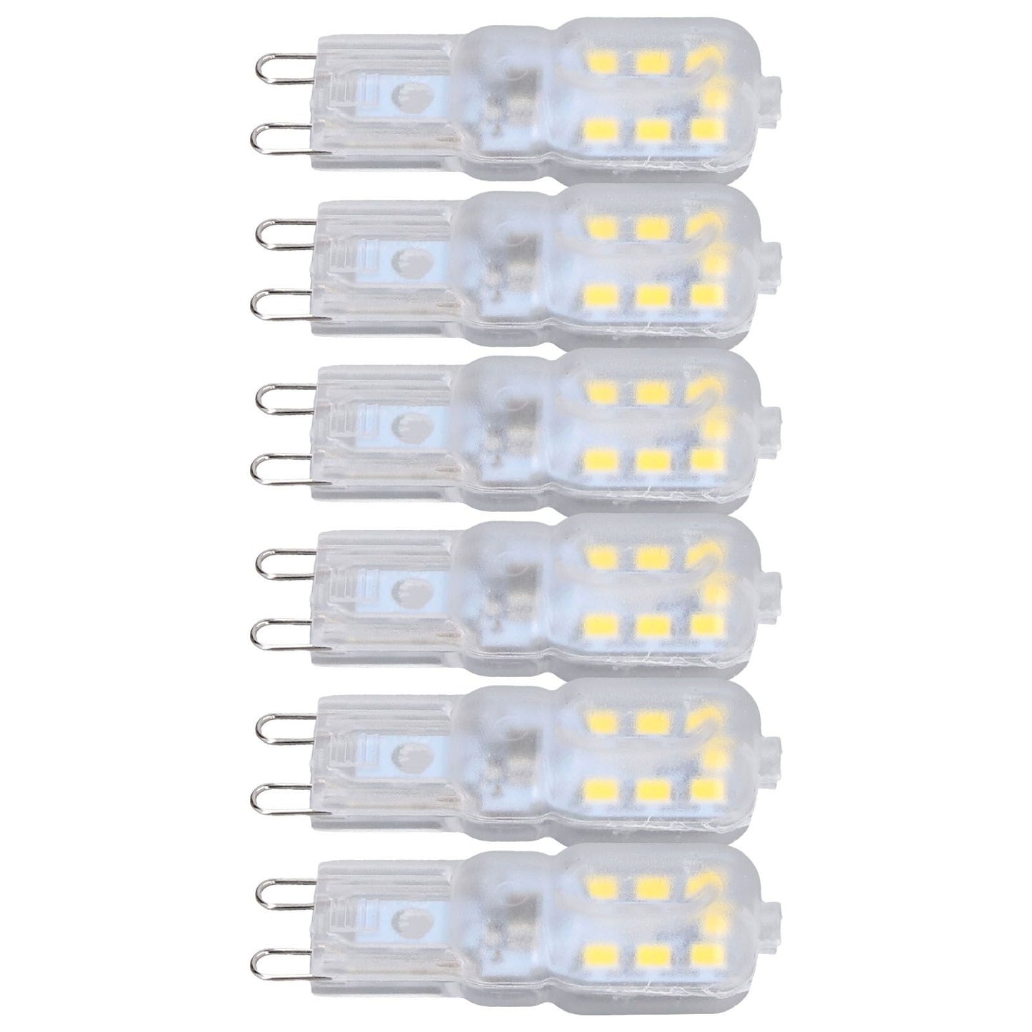 G9 Bulb Dimmable Eye Protection Energy Saving 14 LEDs 3W Light Bulb for Chandelier Table Lamp 6pcs White V1294-YM0523-3119220066311