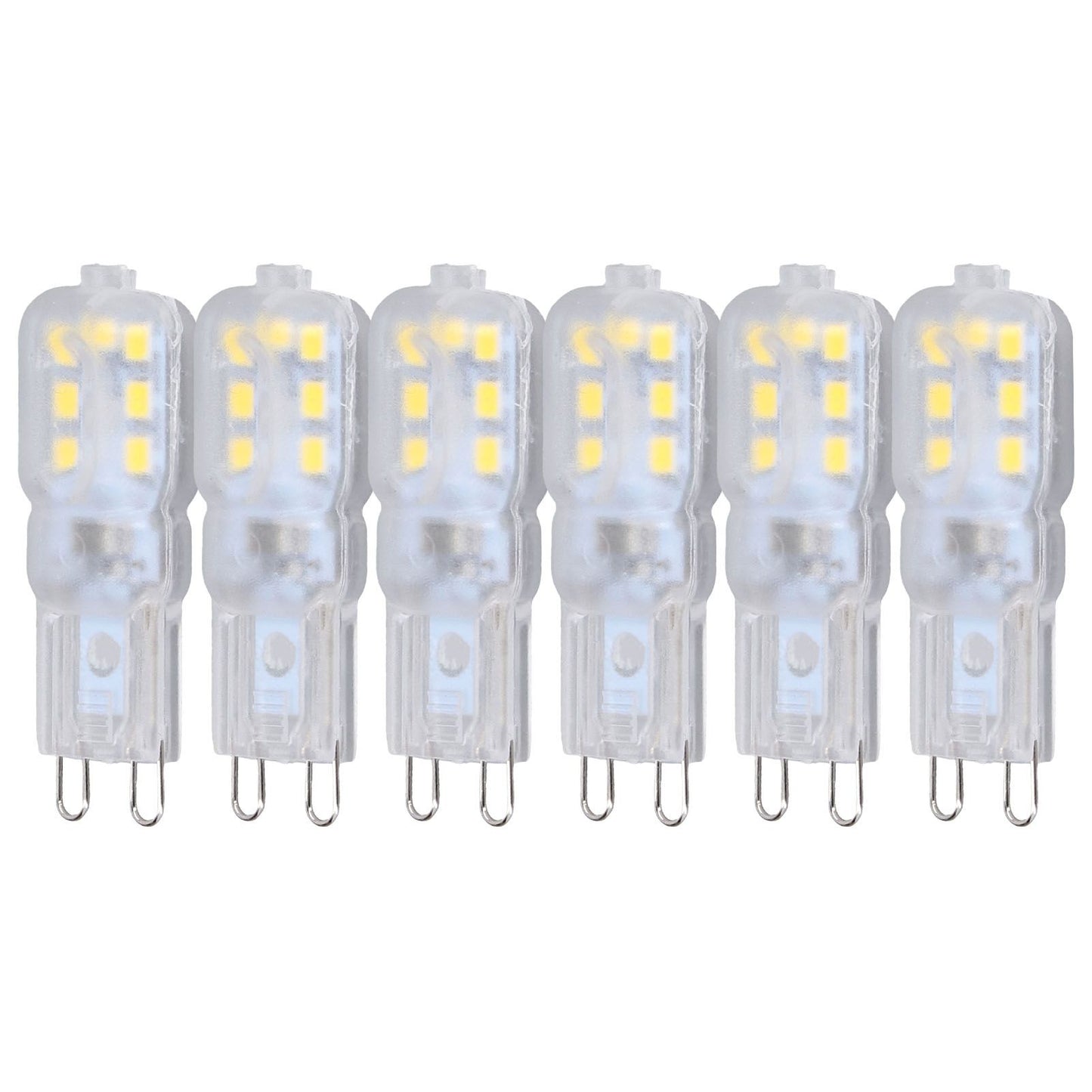 G9 Bulb Dimmable Eye Protection Energy Saving 14 LEDs 3W Light Bulb for Chandelier Table Lamp 6pcs White V1294-YM0523-3119220066311