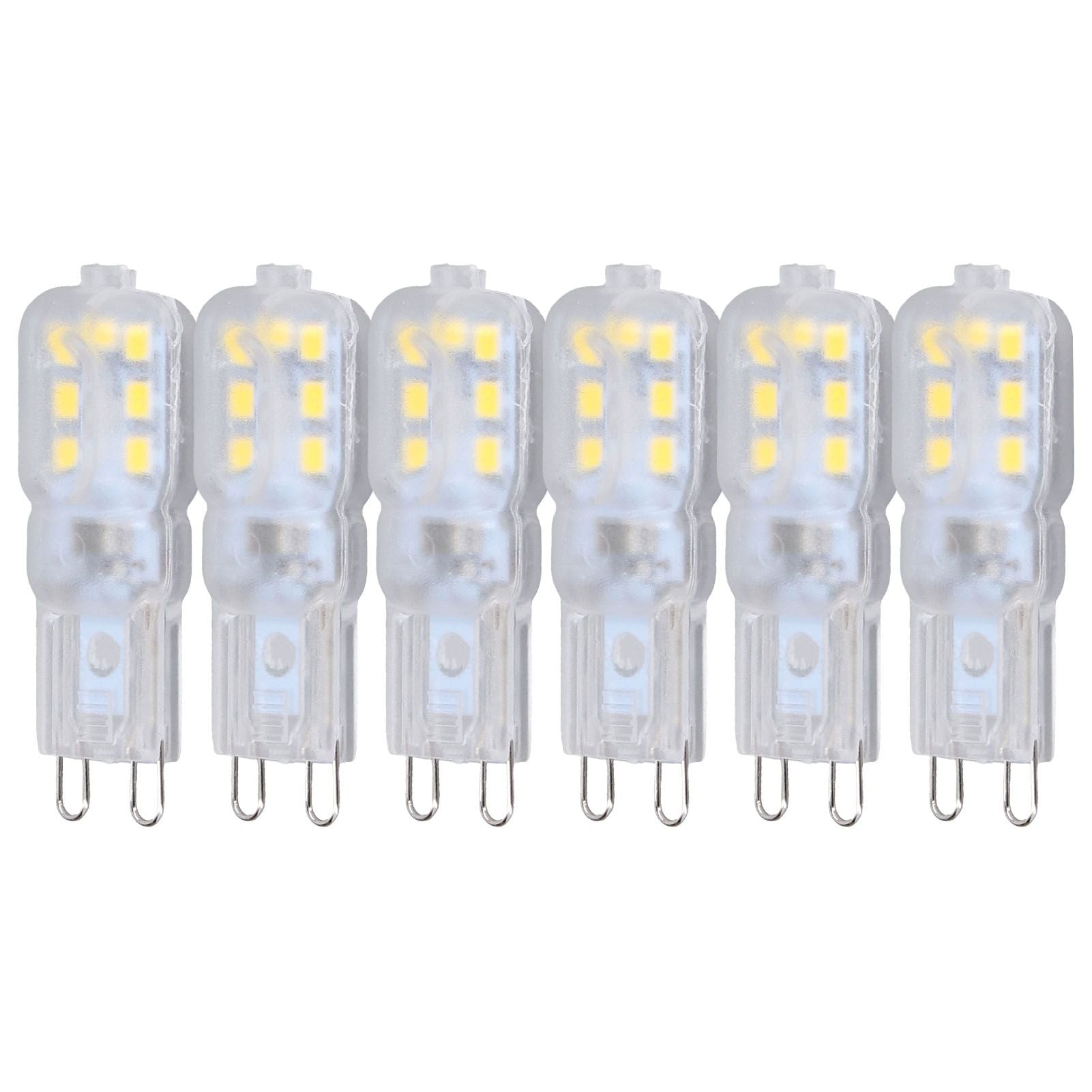 G9 Bulb Dimmable Eye Protection Energy Saving 14 LEDs 3W Light Bulb for Chandelier Table Lamp 6pcs White V1294-YM0523-3119220066311