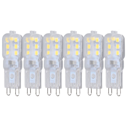 G9 Bulb Dimmable Eye Protection Energy Saving 14 LEDs 3W Light Bulb for Chandelier Table Lamp 6pcs White V1294-YM0523-3119220066311