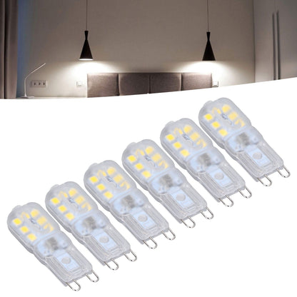 G9 Bulb Dimmable Eye Protection Energy Saving 14 LEDs 3W Light Bulb for Chandelier Table Lamp 6pcs White V1294-YM0523-3119220066311