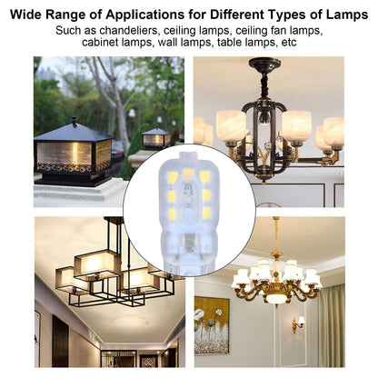 G9 Bulb Dimmable Eye Protection Energy Saving 14 LEDs 3W Light Bulb for Chandelier Table Lamp 6pcs White V1294-YM0523-3119220066311