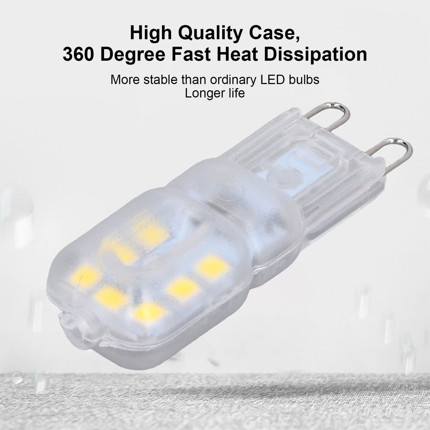 G9 Bulb Dimmable Eye Protection Energy Saving 14 LEDs 3W Light Bulb for Chandelier Table Lamp 6pcs White V1294-YM0523-3119220066311