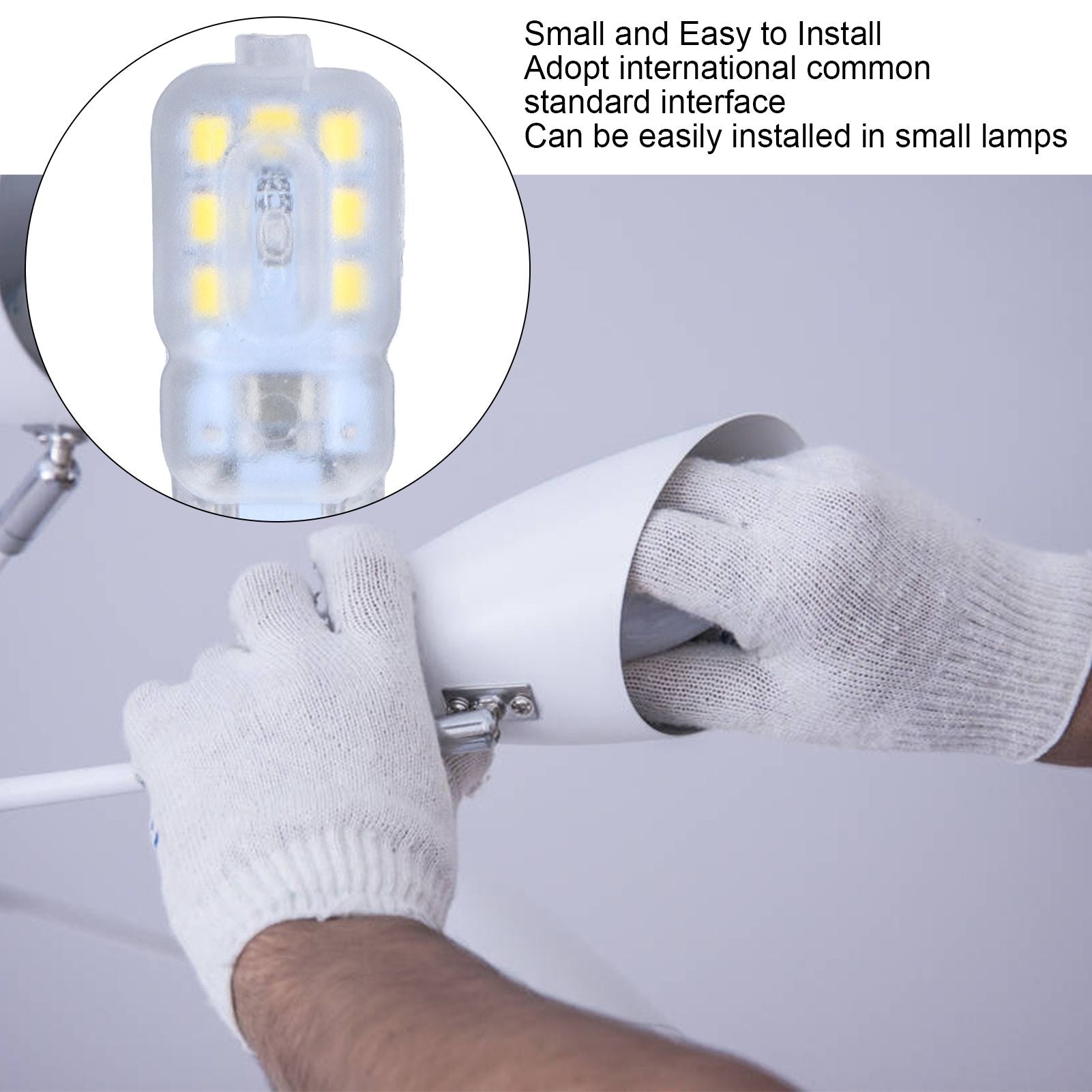 G9 Bulb Dimmable Eye Protection Energy Saving 14 LEDs 3W Light Bulb for Chandelier Table Lamp 6pcs White V1294-YM0523-3119220066311