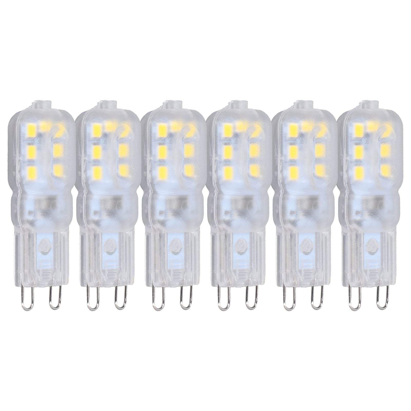 G9 Bulb Dimmable Eye Protection Energy Saving 14 LEDs 3W Light Bulb for Chandelier Table Lamp 6pcs White V1294-YM0523-3119220066311
