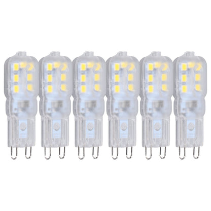 G9 Bulb Dimmable Eye Protection Energy Saving 14 LEDs 3W Light Bulb for Chandelier Table Lamp 6pcs White V1294-YM0523-3119220066311