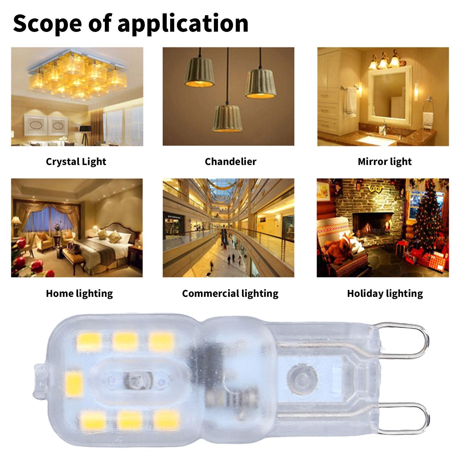 G9 Bulb Dimmable Eye Protection Energy Saving 14 LEDs 3W Light Bulb for Chandelier Table Lamp 6pcs Natural V1294-YM0523-3119220066316