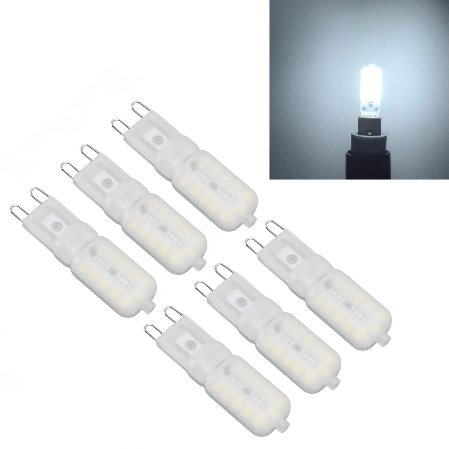 G9 Light Bulb Dimmable Eye Protection Energy Saving 5W 22 LED Small Bulbs for Ceiling Lamp Desk Lamp 6pcs V1294-YM0523-3119220066411