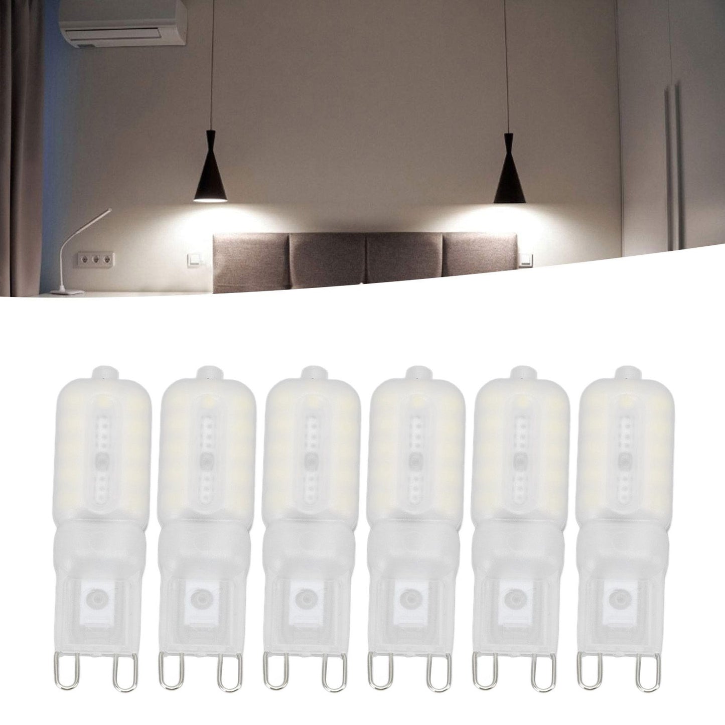 G9 Light Bulb Dimmable Eye Protection Energy Saving 5W 22 LED Small Bulbs for Ceiling Lamp Desk Lamp 6pcs V1294-YM0523-3119220066411