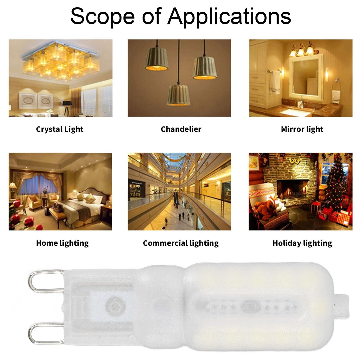 G9 Light Bulb Dimmable Eye Protection Energy Saving 5W 22 LED Small Bulbs for Ceiling Lamp Desk Lamp 6pcs V1294-YM0523-3119220066411