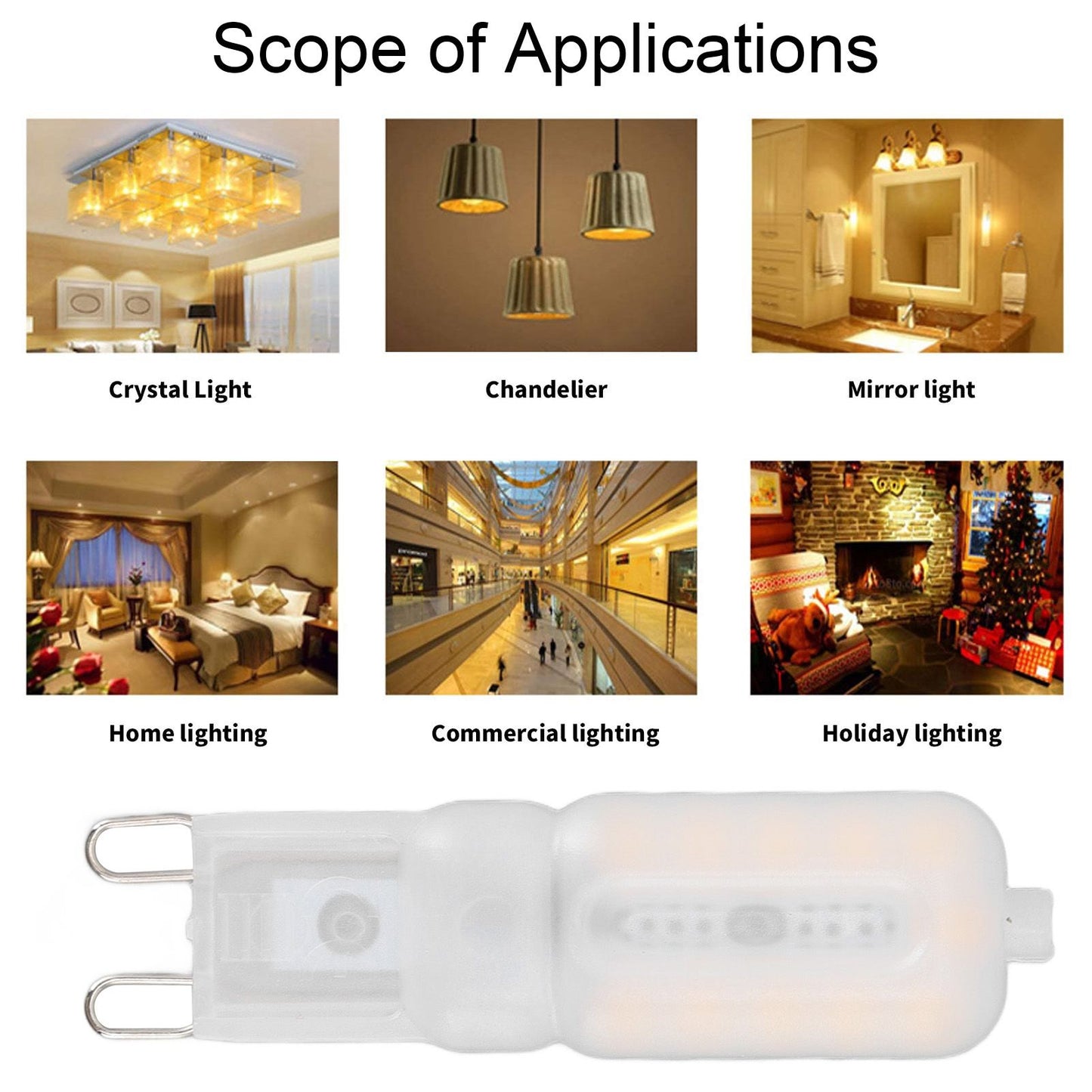 G9 Light Bulb Dimmable Eye Protection Energy Saving 5W 22 LED Small Bulbs for Ceiling Lamp Desk Lamp 6pcs V1294-YM0523-3119220066413