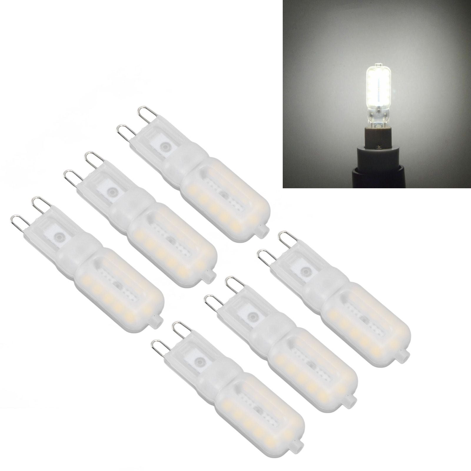 G9 Light Bulb Dimmable Eye Protection Energy Saving 5W 22 LED Small Bulbs for Ceiling Lamp Desk Lamp 6pcs V1294-YM0523-3119220066416