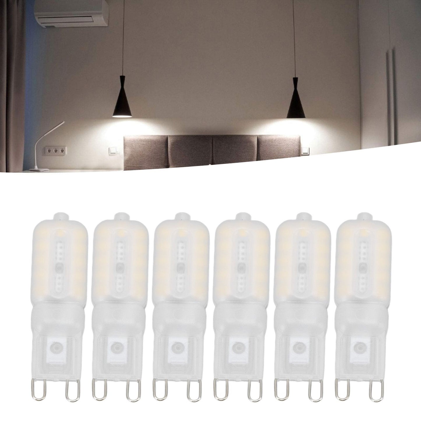 G9 Light Bulb Dimmable Eye Protection Energy Saving 5W 22 LED Small Bulbs for Ceiling Lamp Desk Lamp 6pcs V1294-YM0523-3119220066416