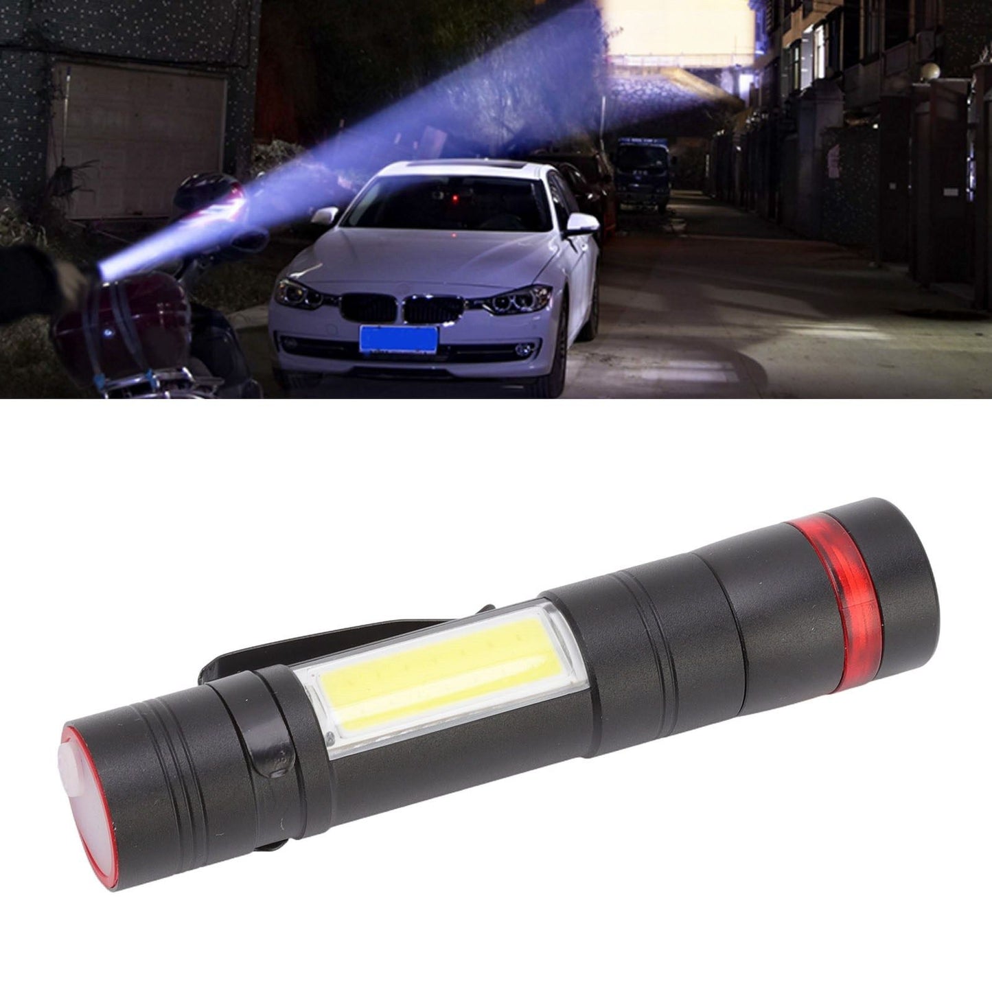 LED Flashlight Multifunction Highlight Telescopic Zoom Rechargeable Waterproof Mini Flashlight for Outdoor V1294-YM0523-3119220066611