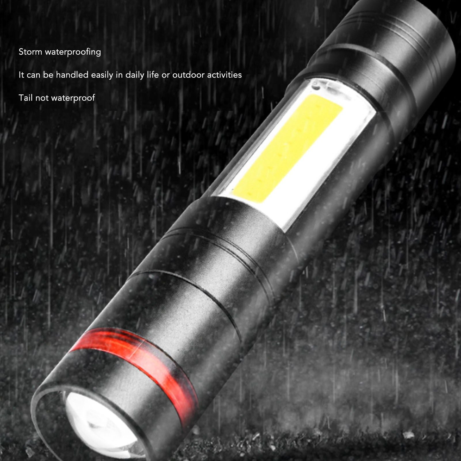LED Flashlight Multifunction Highlight Telescopic Zoom Rechargeable Waterproof Mini Flashlight for Outdoor V1294-YM0523-3119220066611