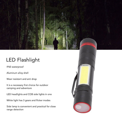 LED Flashlight Multifunction Highlight Telescopic Zoom Rechargeable Waterproof Mini Flashlight for Outdoor V1294-YM0523-3119220066611
