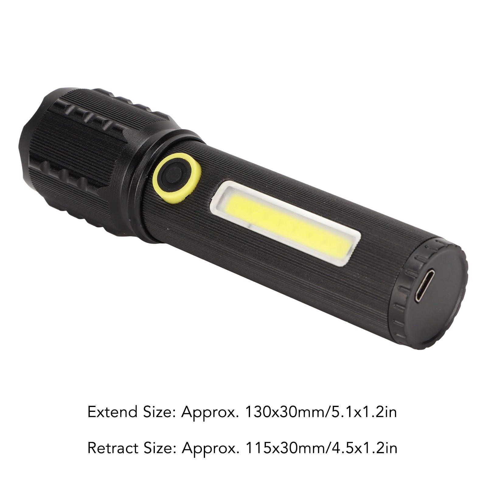 Mini Flashlight Strong Light 3 Modes Telescopic Zoom Portable Rechargeable for Camping Emergency Outdoor V1294-YM0523-3119220066811