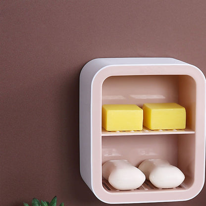 Wall Mount Soap Rack Drain Toilet Suction Disc Punch Free Box Student Dormitory Supplies Nordic 1 Layer Gray V1294-YM0524-3112220039414