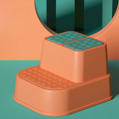 Toilet Step Stool Plastic Non Slip Heavy Duty Rollover Prevention Tool for Baby Children Yellow 1 Layer V1294-YM0524-3116220005711