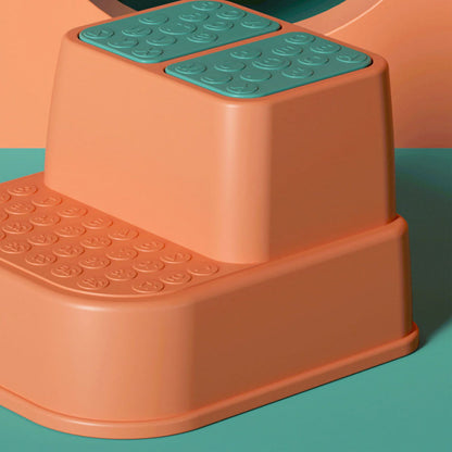 Toilet Step Stool Plastic Non Slip Heavy Duty Rollover Prevention Tool for Baby Children Yellow 1 Layer V1294-YM0524-3116220005711