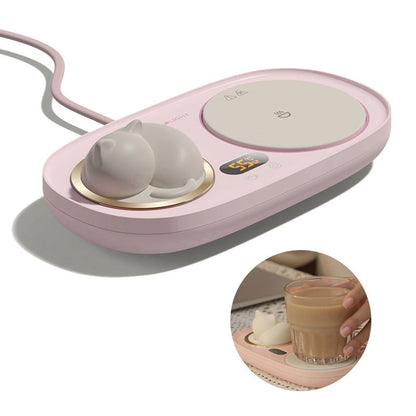Intelligent Mug Warmer Coaster 55 Degrees Celsius Constant Temperature Cup Heating Mat Pad for Working Pink