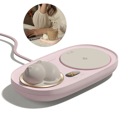 Intelligent Mug Warmer Coaster 55 Degrees Celsius Constant Temperature Cup Heating Mat Pad for Working Pink