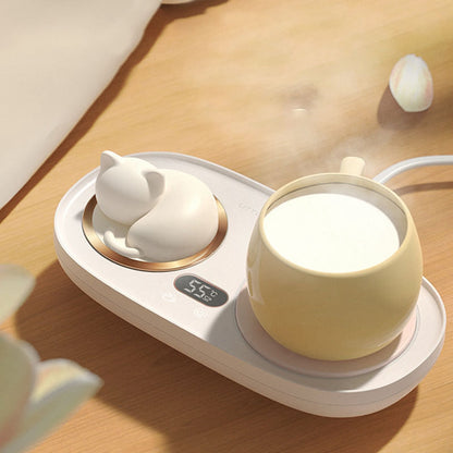 Intelligent Mug Warmer Coaster 55 Degrees Celsius Constant Temperature Cup Heating Mat Pad for Working Pink
