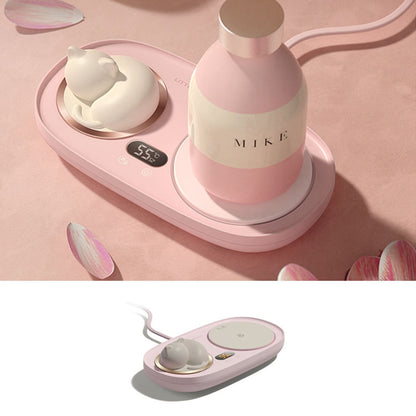 Intelligent Mug Warmer Coaster 55 Degrees Celsius Constant Temperature Cup Heating Mat Pad for Working Pink