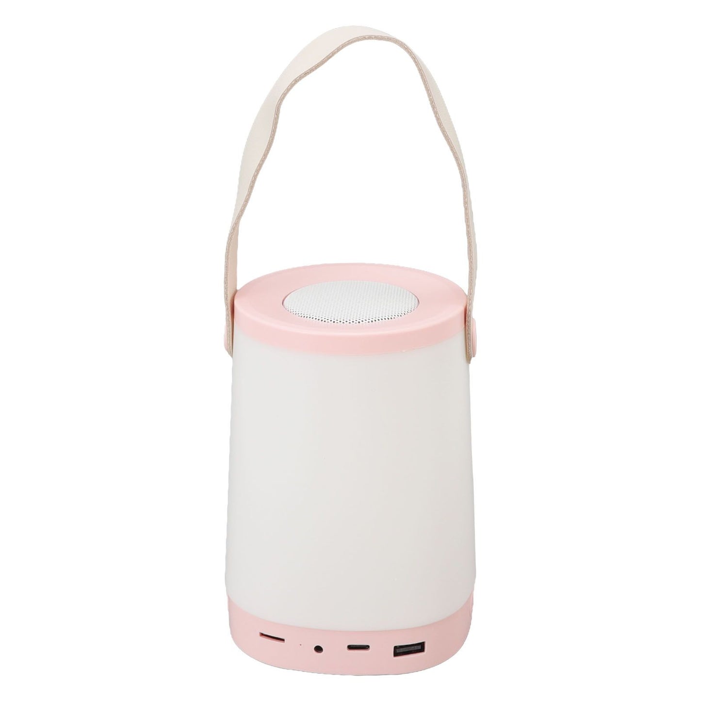Lantern Bluetooth Speaker HiFi Rechargeable Radio Function Outdoor Wireless Speaker with LED Ambient Light Handle Pink