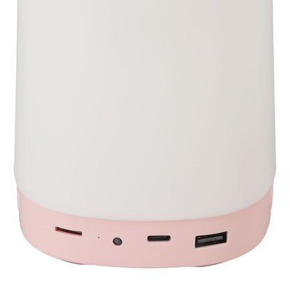 Lantern Bluetooth Speaker HiFi Rechargeable Radio Function Outdoor Wireless Speaker with LED Ambient Light Handle Pink