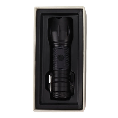 Electric Lighter Waterproof Windproof Aluminum Alloy Portable Lighter with Flashlight 3.7v Black