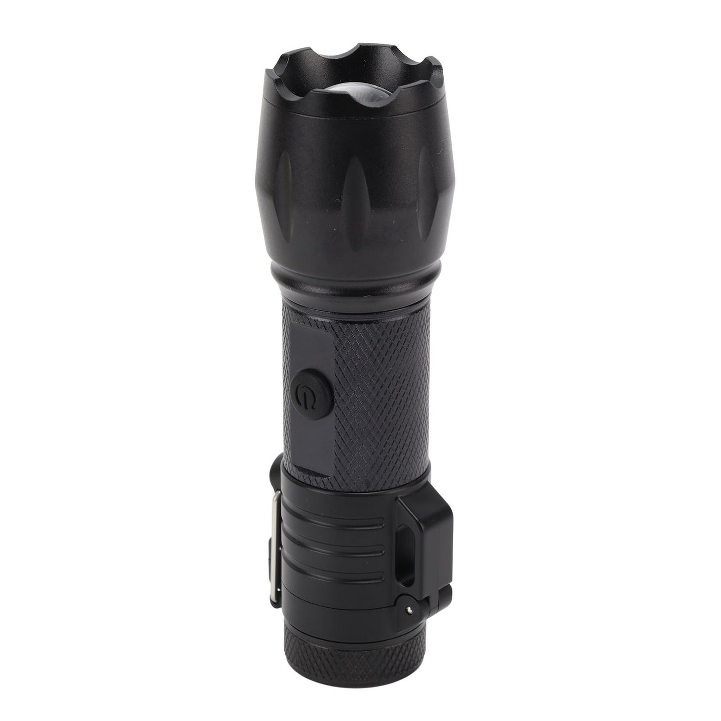 Electric Lighter Waterproof Windproof Aluminum Alloy Portable Lighter with Flashlight 3.7v Black